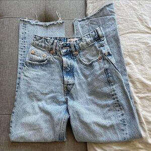 Zara High rise straight leg jean